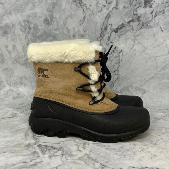 Sorel Size 7 Rootbeer Snow Angel Winter Boots Leather Waterproof Insulated P16-1 - Picture 3 of 11